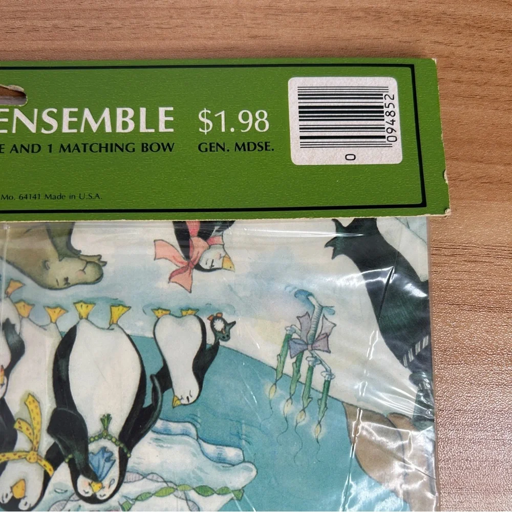 Vintage Wedding Wrapping Paper Blue Penguins Wedding Cake Set of 2 Hallmark